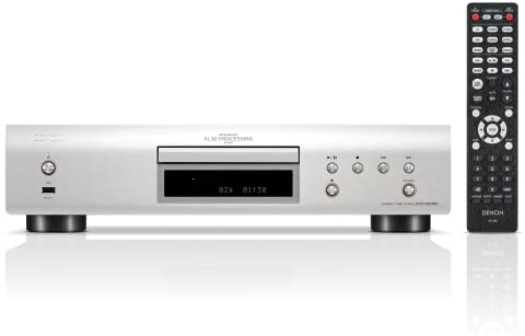 Denon DCD-900NE CD Player for Home, HiFi System, CD-R/RW / MP3 / WMA, Pure Direct Mode, AL32 Processing, Optical Output, USB Port Supporting Hi-Res Playback – Silver (DCD900NESPE2GB)