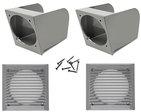 Generico Porta Casse Altoparlanti Box colore grigio (senza altoparlanti) per montaggio Stereo autoradio Specifiche per Panda modello 141 prodotte dal 1986 al 2003-2072G