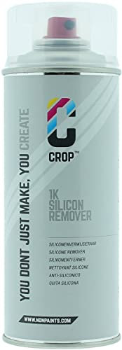 CROP Silikonentferner & Entfetter - Spray 400 ml – Kraftvolles Entfettungs-Spray – Entfernt Silikon Fett Kleber – Sicher auf allen Oberflächen – Ideal vor Glasfarbe