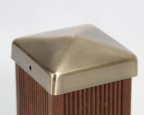 Pfostenkappe Zaunkappe Zierkappe Schutzkappe Antik Optik für Holzpfosten Pyramide inkl. Edelstahl-Schrauben (Pyramide für Pfosten 12x12 cm)