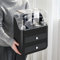 RMAN Make up Organizer mit 2 Schubladen Multifunktion Staubdicht Schminktisch Organizer Große Kapazitä Aufbewahrung für Dresser Skincare Schwarz