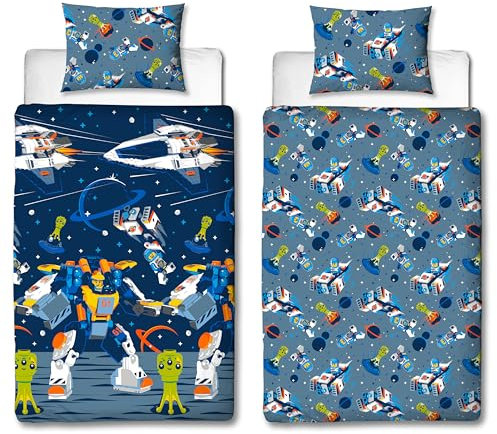 Lego® Cityscapes - Juego de Funda de edredón Infantil con Licencia Oficial | Ropa de Cama Reversible Espacial de 2 Caras, Incluye Funda de Almohada a Juego, Juego de Cama Individual con diseño Lego®