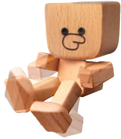 Generico Figura de hombre de madera oscilante, hombre de madera con pies que sacuden para coche, decoración interior de coche, regalo de cumpleaños para mujeres, hombres y niñas