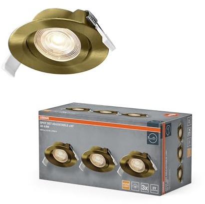 OSRAM Foco empotrable LED Spot Set regulable 4,9 W latón