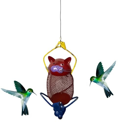 Distributeur de Nourriture pour Oiseaux | Station Alimentaire Décorative à Cadre Métallique,Petite Mangeoire Anti-Écureuils avec Crochet | pour Observation de la Faune au Jardin et à la Cour,
