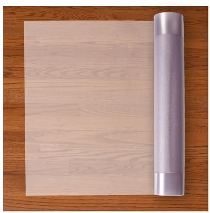 RESILIA Premium Clear Floor Protector Mat – Heavy-Duty Plastic Vinyl Covering for Hardwood, Tile, or Laminate Floors, Table, or Desk –American Modern Pattern 27 x 6' Waterproof Roll, Made in USA