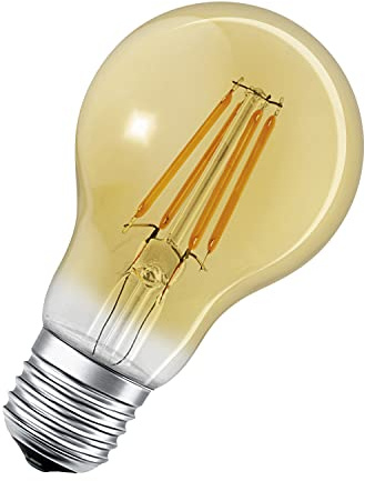 LEDVANCE Smarte LED-Lampe mit Bluetooth Mesh Technologie, Filament Gold, Sockel E27, Dimmbar, Warmweiß (2400K), ersetzt Glühlampen mit 55W,steuerbar mit Alexa und Google, BT FIL GOLD, 1er-Pack
