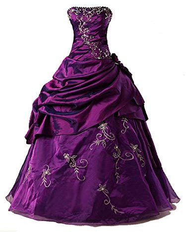 Zorayi Élégant Robes de soirée Longue Robes de mariée Robes de Bal Femmes Taffetas A-Ligne Dos Nu Violet Taille 36