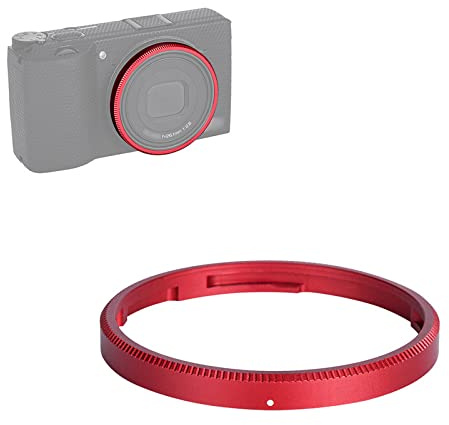 JJC - Anillo de Lente de Metal para Cámara Ricoh GR IIIx GR3x GR IIIx HDF, Repuesto para Tapa de Anillo Ricoh GN-2 (Rojo)
