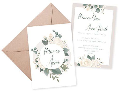 Generico Partecipazioni di Matrimonio fai da te vari stili (Design 4)