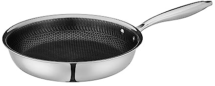 MÄSER Hestia, antihaft beschichtete Bratpfanne 28 cm, hochwertige Wabenbeschichtung, Mehrschichtmaterial für beste Wärmeverteilung, geeignet für Induktion, Edelstahl