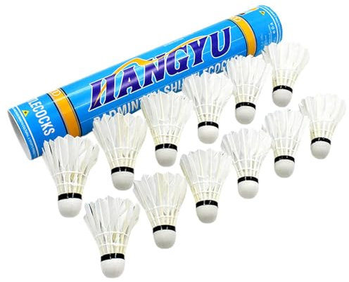 Generisch 12 Stück Badminton Federbälle, Shuttlecocks Badmintonbälle, Badminton Bälle, Feder Ball/Bälle Federball für Outdoor & Indoor, für Training & Wettkampf Badminton, VUMXUPUV557RNS5MV6N4
