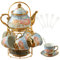 Porcelain Tea Set for Adults with Metal Holder – Tea Cups Sets of 6(160ML Cups), Floral 700ml Teapot &20 Pcs Ceramic Set, Elegant European Gift for Women’s Tea Party & Afternoon Tea