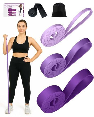 Zumhigh Gomas Elásticas Musculación, 3 Niveles Elásticas Fitness Caucho Natural con Bandas Elásticas Musculación con Bolsa Almacenamiento para Piernas, Brazos, Yoga (5-20/20-30/30-60 lbs)