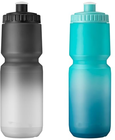 ETDW 1L Bike Water Bottle for 2 Pack, Cycling Bottles, mtb water bottle 32oz with Capacity Scale, BPA-Free, Reusable, Squeeze Sports Water Bottle Leak Proof for Mountain Bicycle, Camping, Running