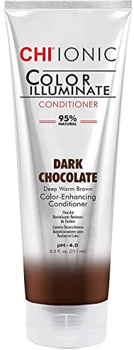 CHI Ionic Color Illuminate Conditioner, Dark Chocolate, Color Enhancing Conditioner, 251 ml, Brown