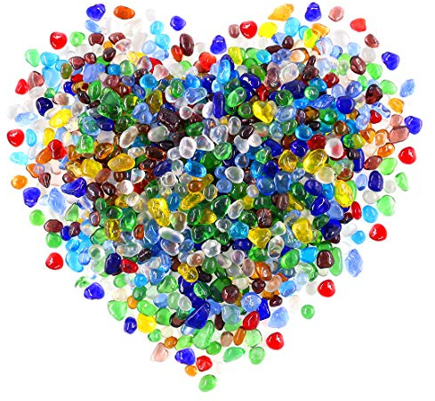 Hilitchi Glass Stones Gemstones Flat Glass Marbles for Event Weddings Birthday Christmas Decoration Vase Fillers Table Scatter