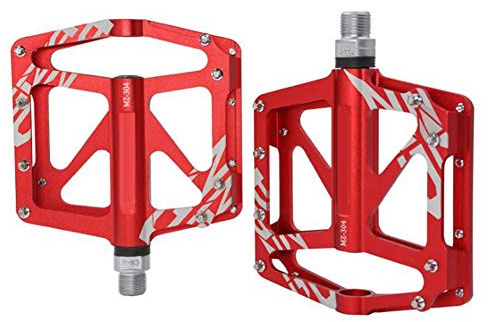Pedali per bicicletta in metallo, ultralight mountain bike pedali per bici da corsa, 9/16 pollici in lega di alluminio pedali per mountain bike con 3 barre sigillate antiscivolo per trekking, pedali