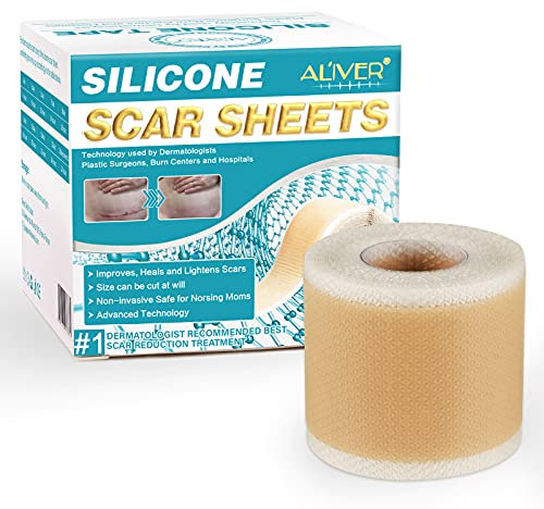 Narbenpflaster Silikon, Narbe entfernen, [1.6× 120] Narbensalbe für alte Narben, Behandeln und Reduzieren von Kaiserschnitt-Dehnungsstreifen-Narben Akne-Brand-Chirurgie (Roll-Large)