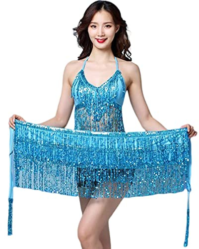 Bauchtanz Rock Hüfttuch, Pailletten Tassel Bauchtanz Rock Tanz Hip Belt Latin Dance Hula Hip Schal Performance Outfit für Frauen Mädchen