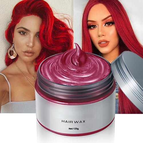 Temporary Hair Coloring Wax, Dye Mud, Spray - Red Hair Style Dye, Natural Washable Cream for Men & Women - 100g /3.52 Oz