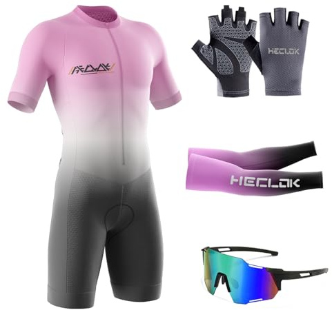 Triatlón Triatlón Triatlón de Manga Corta para Hombre，Traje de Natación para Bicicleta，Traje de Ciclismo Acolchado de una Pieza para，Ciclismo,Carrera,Natación