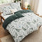 BEDSURE Bettwäsche 135x200 4teilig Bettbezug - Bettwäsche-Sets 135 x 200 cm 2er Set mit 2 Kissenbezüge 80x80cm, ÖKO-TEX Wendebettwäsche Bedding Muster Grün Blumen Pflanzen mit Reißverschluss