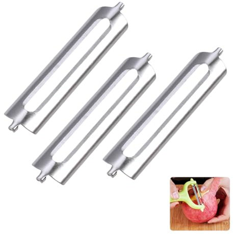 3 Stück Sparschäler Tupper,Turbo Schäler,Kartoffelschäler,Ersatzklinge,Gemüseschäler,Blades Edelstahl Ersatzklingen,Famos Fruit für Gemüseschale,Messer,Orangenschäler,Peeler Pendelschäler
