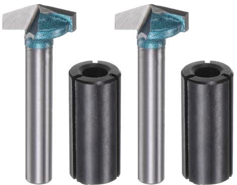 QUARKZMAN 2Ensemble Jeux de Fraises à Rainurer en V de 0,6 de Diamètre Queue de 6 mm Profondeur de Coupe de 0,3 Angle de 150 Degrés Fraise en Carbure de Tungstène pour Gravure Cnc 3D