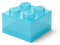 Room Copenhagen LEGO Aufbewahrungsstein 4 Noppen Glitzer Hellblau – Stapelbare Kunststoff-Aufbewahrungsbox mit Deckel für Kinder und Erwachsene, Schreibtisch-Organizer und Spielzeugbox