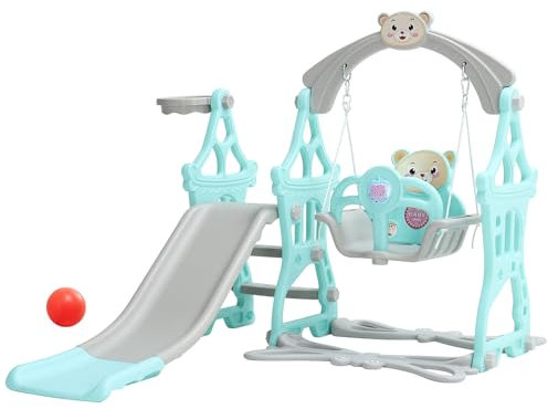 Baby Swing and Slide Set for Toddlers Age 1-3, Indoor Playground for Boys Girls, Outdoor Garden Climber Set for Child, Birthday Gift for Kids | HDPE Toddler Playground | Easy Assembly
