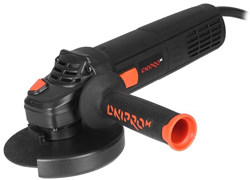 Dnipro-M Amoladora Angular 1400W 125mm, Radial Eléctrica con 6 Velocidades (4.000–10.000 RPM), Constant Speed, Soft Start, Protección contra Reinicio, M14, para Metal, Hormigón y Piedra. GS-160SE