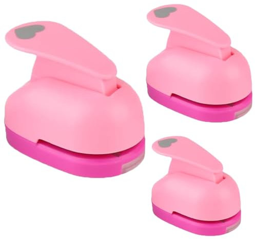 FANXIYA 3 Stück Papierstanzer in Verschiedener Größen, Motivstanzer Ausstanzer für Kinder Stanzen Set Motivlocher Punch Craft Set für Basteln & DIY Spaßprojekte (Herzförmig)