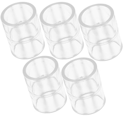 FONDOTIN Raccordi per Tubi Acrilici Trasparenti 5 Pezzi, Connettori Dritti per Tubo Flessibile Diametro Interno 32 Mm, Giunti Rinforzati per Acquari e Impianti Idraulici Fai da Te