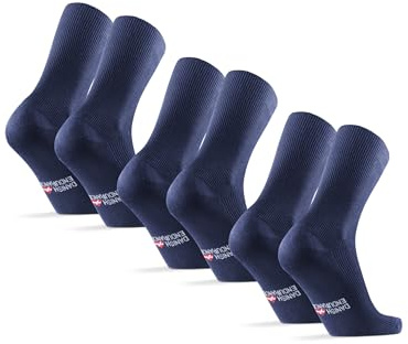 DANISH ENDURANCE Chaussettes Diabétiques en Fibre de Bambou, Ne Serrent Pas, Homme Femme, 3 Paires