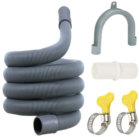 GSHUR 2m Universal Drain Hose Extension Pipe Kit, Replacement Drain Hose Extension for Washing Machine, Dishwasher & Other Applications