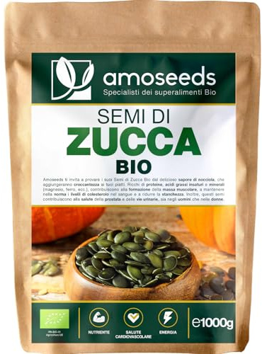 Semi di Zucca BIO 1kg | Origine Europa | Senza Sale, Sgusciati e Crudi | Cucurbita pepo | Qualità Superiore