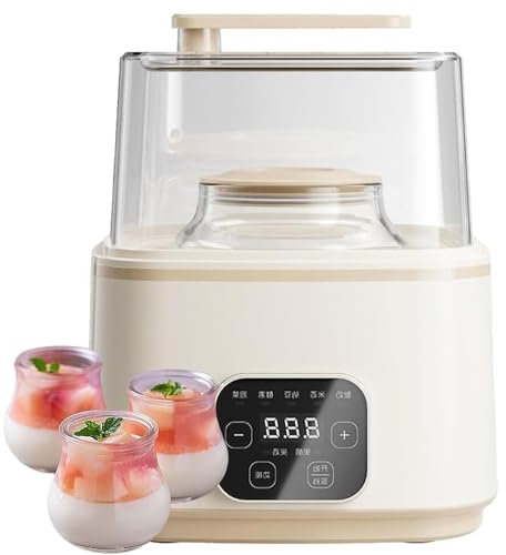 STWBHW Yogurtera eléctrica, máquina automática for Hacer Yogur con Tanque Interior de 1+2L, máquina de fermentación de Vino de arroz Multifuncional Inteligente for el hogar, con Panel táctil LED