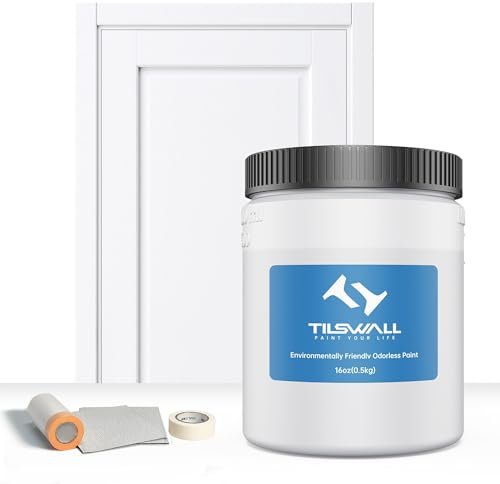 TILSWALL Barniz Madera para Pulverizador de Pintura, Ecológico, Pintura para Muebles para Gabinete, Metal, Bricolaje, a Base de Agua, No Tóxico y Sin Olor, Fácil de Aplicar (Blanco), Pint 16 Oz