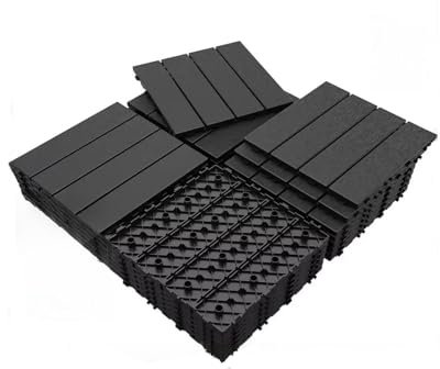 Generico Piastrelle Plastica Incastro per Terrazze, 18 Pezzi Piastrelle per Pavimenti Patio Balconi, Rivestimento Impermeabile per Pavimenti Esterni per Piscina Balcone Cortile