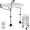OUUTMEE Tabouret de Douche Pliable Mural, Siège de Douche Réglable en Hauteur, Chaise de Douche Antidérapante pour Personnes Âgées et Adultes Handicapés, Capacité de Charge 400LBS