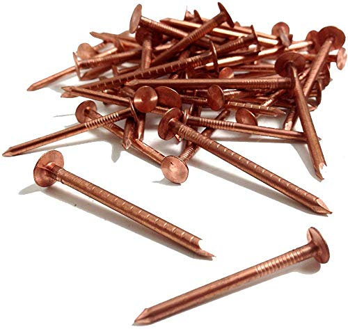 Copper Clout Nails ~ Roofing Slate, Tree Stump Killers 25,30,35,38,50mm Shingles (50, 38mm x 2.65mm)