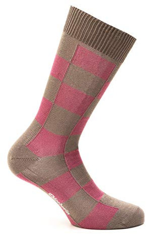 Chiccheria Brand Herren Socken/Business-Socken aus Baumwolle, Made in Italy by Bresciani, kariert (Rosa-Bambusbraun, M (40-43))