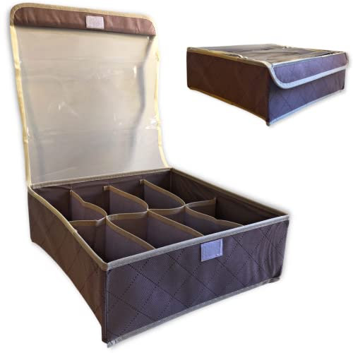 MY Separatore Cassetti 8 Posti - Organizer per Biancheria Intima, Cravatta - Tessuto Traspirante, Resistente e Comodo Per Armadio - Pieghevole 32x32x12cm