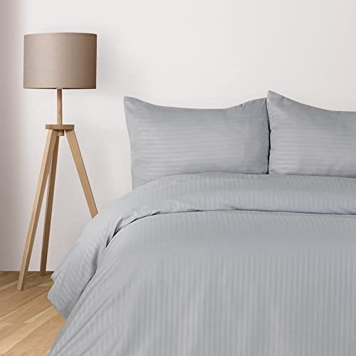 Komfortec Juego de Ropa de Cama Deluxe 140 x 200 cm, 2 Piezas, Color Gris, Funda Nórdica, Microfibra con Cremallera, Suave,