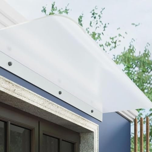 Outdoor UV Protection and Heat resistant Curved Door Canopy Awning Rainwater Shelter Cover for Front/Back Door Porch Window Cold resistant Silent Design