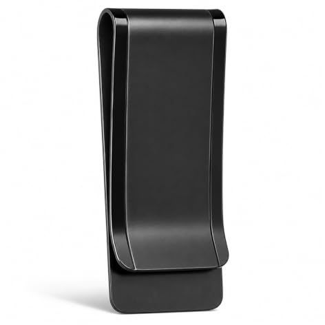 Sukizifa Clip para Billetes de Titanio, Clip para Billetes Negro para Hombre, Tarjetero Compacto, Clip para Efectivo para Billetes, Cartera Minimalista con Clip para Dinero, Pinza para Tarjetas