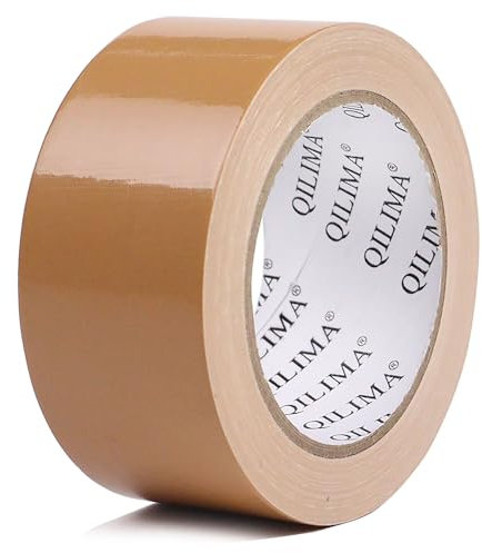 QILIMA Strong Adhesive Cloth Brown Duct Tape Heavy Duty, Water Resistant Gaffer Tape,Single Sided Duct Tape for Stage Carpet Floor Repairing,Indoor/Outdoor, 50mm X 25.1m