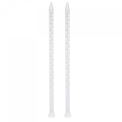 sourcing map 2 Pcs Epoxy Tubes Static Mixer, 13.94-inch Plastic Resin Mixing Nozzle Round Connector for AB Glue Adhesive Gun Applicator 400ml Cartridges, White