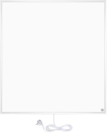 Panneau Rayonnant Électrique WarmlyYours, Blanc, Puissance 300 Watts, 60cm x 60cm, Montage Mural ou au Plafond, En Aluminium, Chaleur Infrarouge